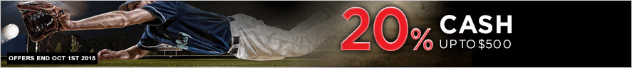 20% Cash Bonus up to $500
