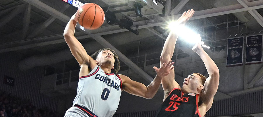 Gonzaga, a double-digit favorites on the NCAAB odds visits the unranked San Diego State in Week 2