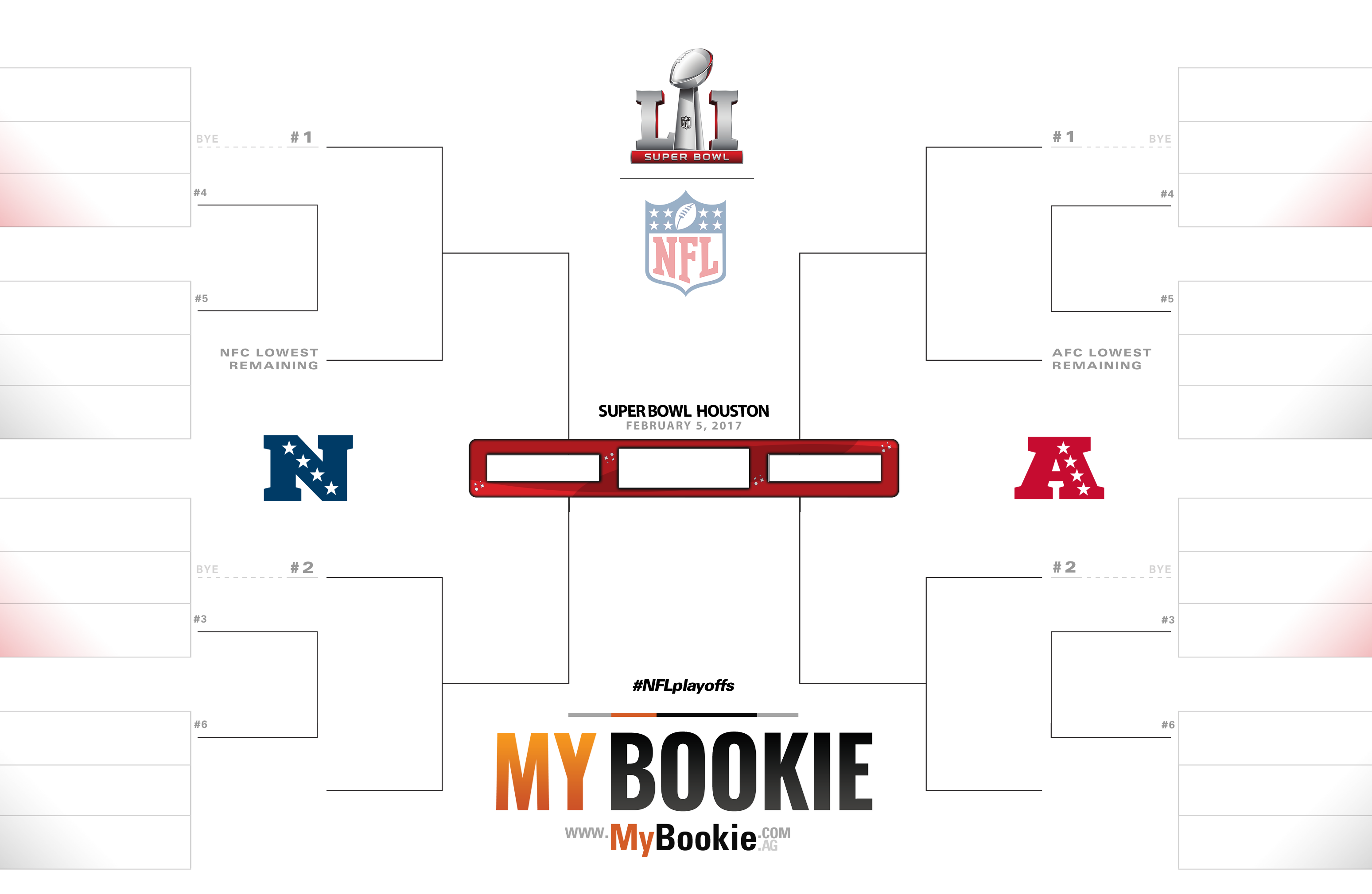 NFL Playoffs / Superbowl 2017 Printable Bracket